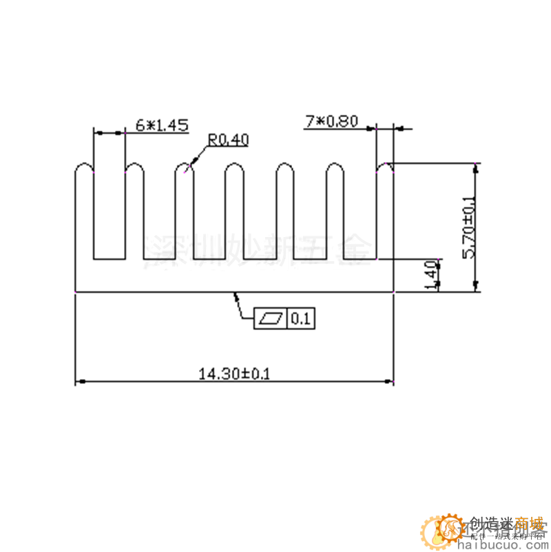 铝制路由散热片14*14*6mm 电子散热器 芯片散热 电源降温铝块带3m背胶SN971