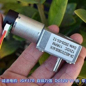 蜗轮蜗杆减速电机 JGY370 自锁力强 DC12V 11 转 带测速反馈M289