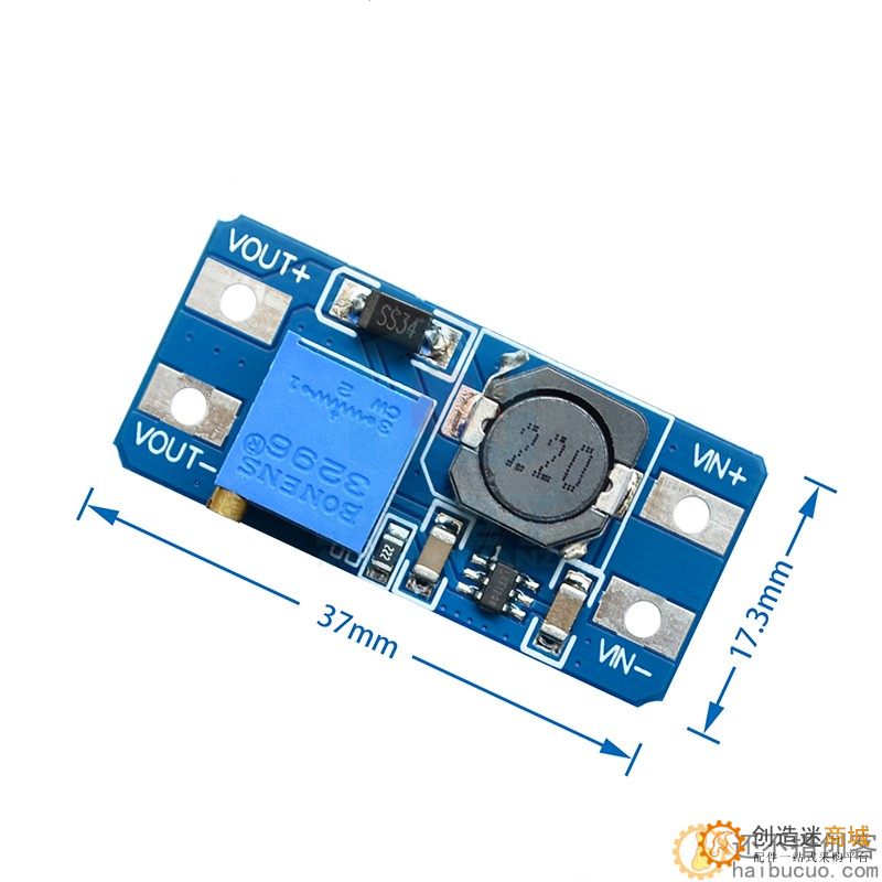 MT3608 DC-DC可调电源模块宽压输入2/24V升5/9/12/28VSNA287