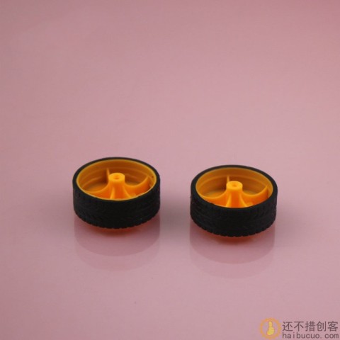 2*30mm橙色包胶车轮 橡胶车轮 玩具车轮 工艺改良款 玩具配件SN943