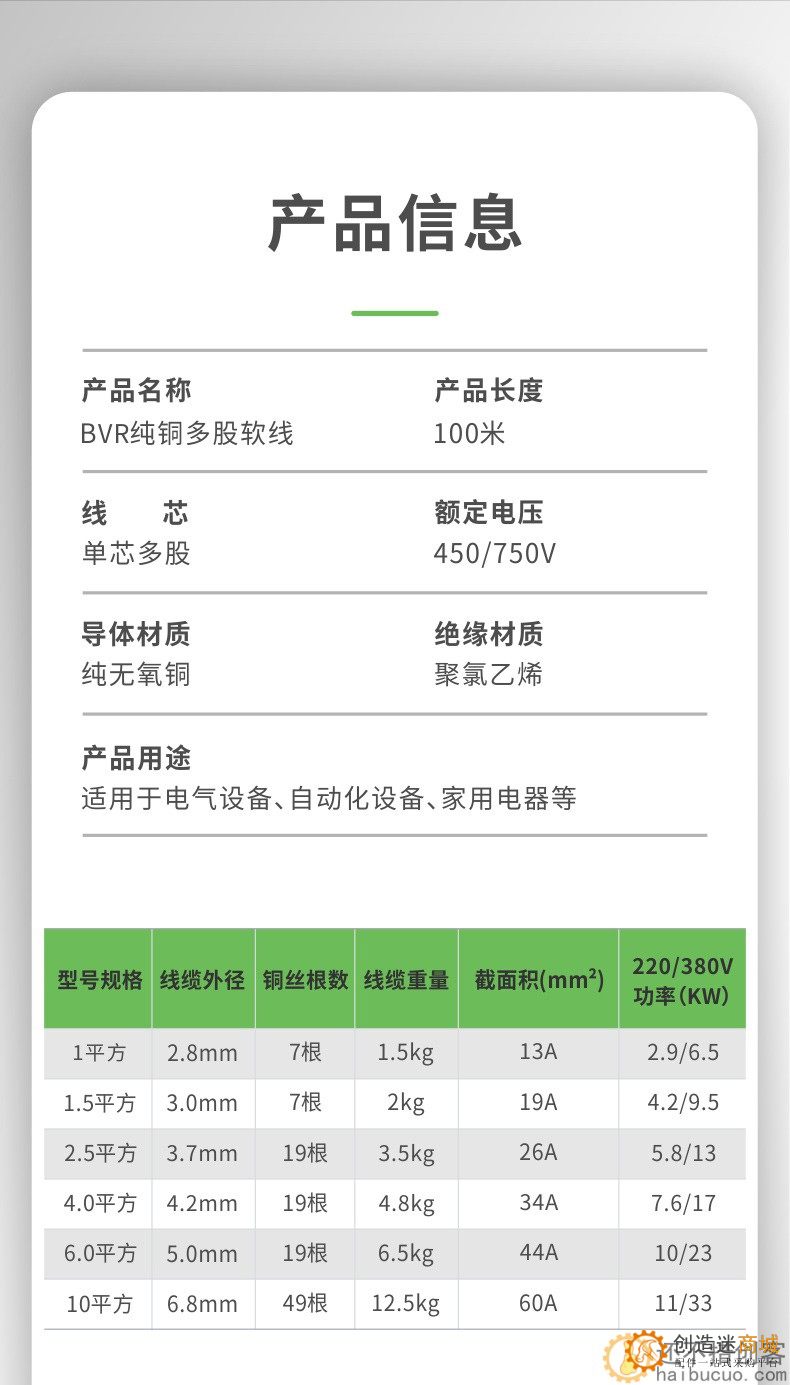 红蓝纯铜电线软线BVR1.0平方装缆芯散剪源阻燃户外DIY材料