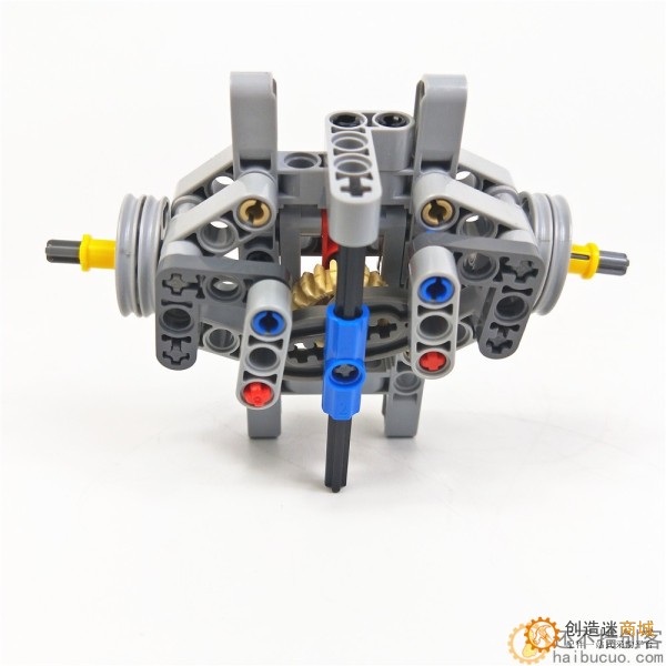 电动DIY科技拼装积木 前轮转向架 MOC机械组模型发动机玩具SNP76