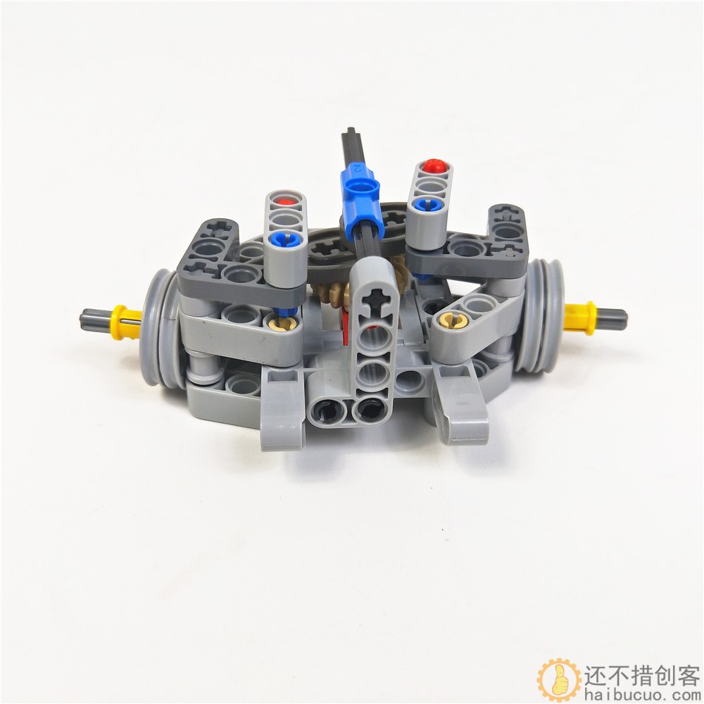 电动DIY科技拼装积木 前轮转向架 MOC机械组模型发动机玩具SNP76