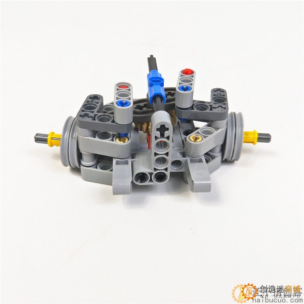 电动DIY科技拼装积木 前轮转向架 MOC机械组模型发动机玩具SNP76