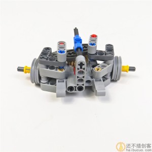 电动DIY科技拼装积木 前轮转向架 MOC机械组模型发动机玩具SNP76