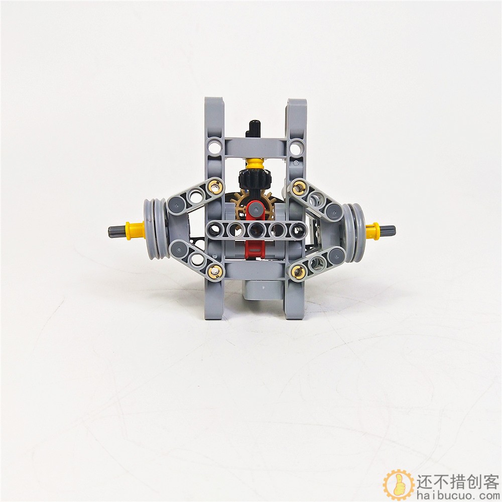电动DIY科技拼装积木 前轮转向架 MOC机械组模型发动机玩具SNP76