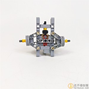电动DIY科技拼装积木 前轮转向架 MOC机械组模型发动机玩具SNP76