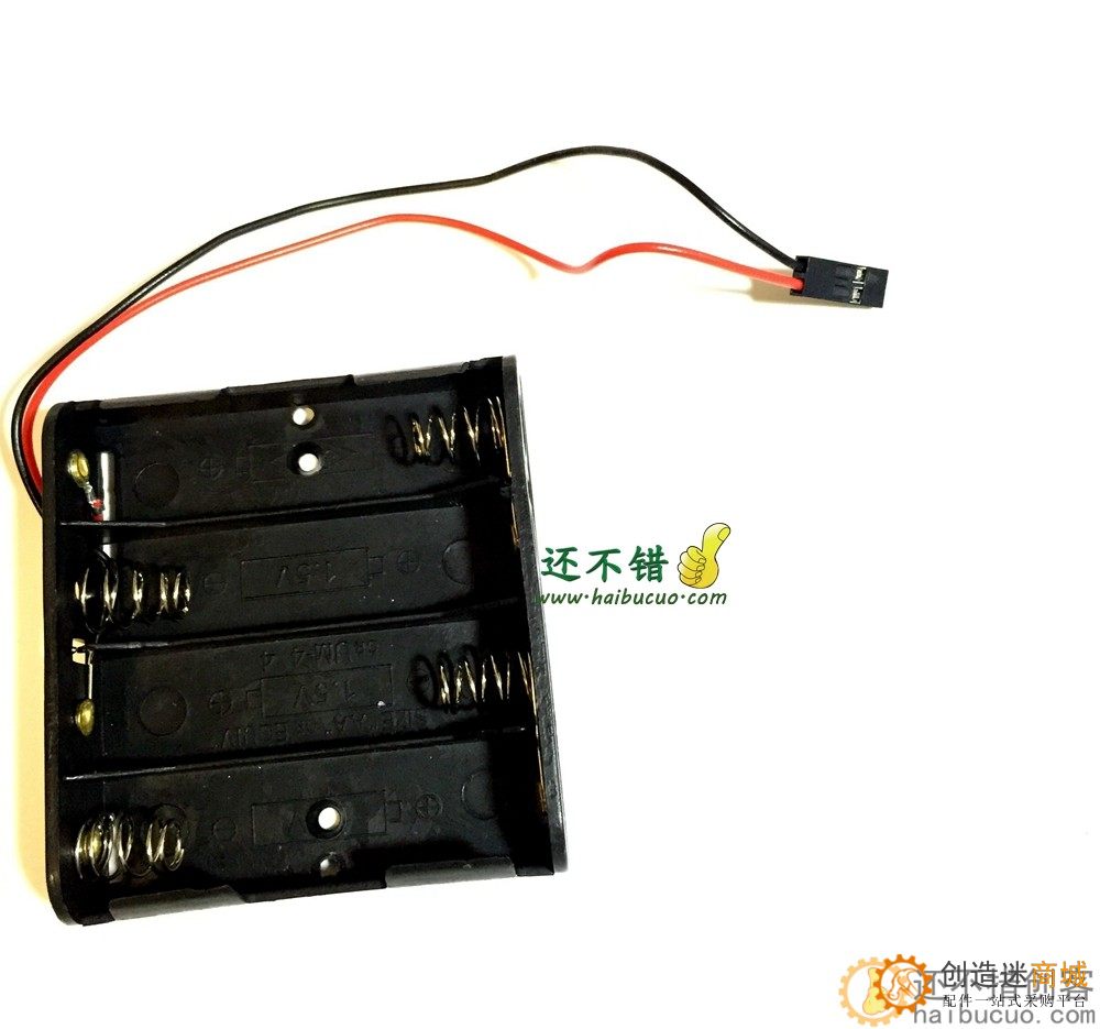 五号优质电池盒四节5号可装4节5号电池 电池盒带杜邦2P母头BB21