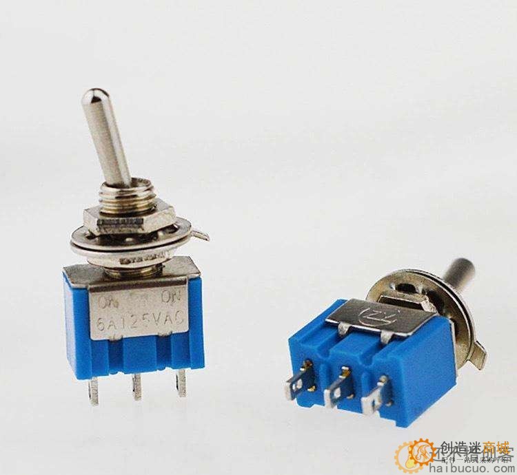 钮子开关 MTS-102（单联） 纽子开关 6A 125V/3A 250V SND12