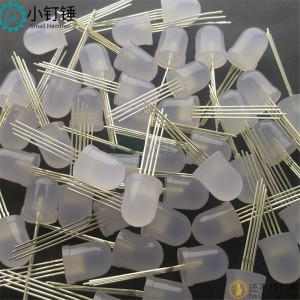 F10/10mm全彩雾状共阴/共阳四脚全彩RGB直插LED发光二极管1个