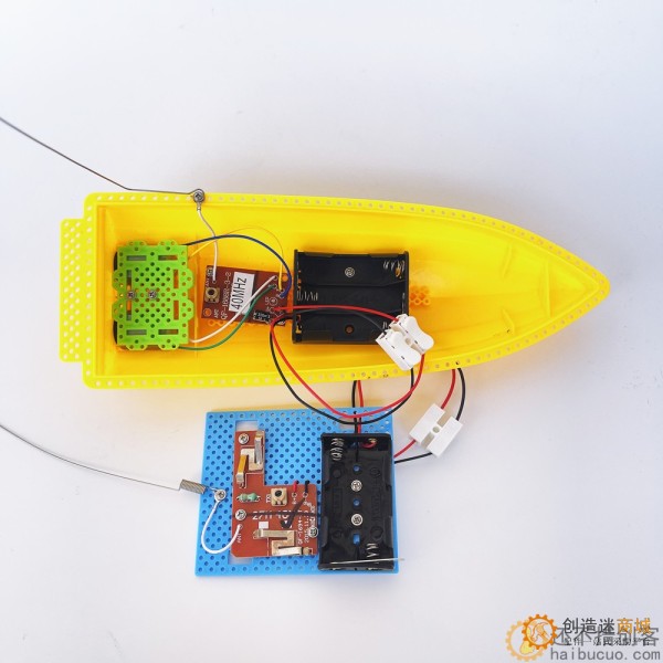 遥控船模 进前后退左右转双桨DIY小制作学生手工实验玩具益智