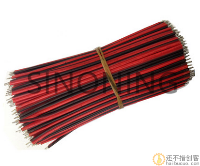线仔 100MM 长 红黑 电子线 连接线 双头镀锡 22#17股1.5元10条