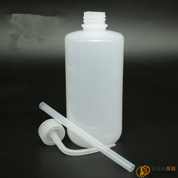 工业弯嘴瓶弯头塑料洗瓶酒精瓶滴油壶250ML实验溶剂瓶SN216