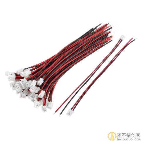 JST 1.25mm 2P 150MM 单头端子线 单头连接线 红黑线X3