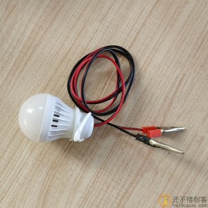 电瓶灯泡夜市摆摊 5V3W灯泡地摊高亮 5V直流低压鳄鱼夹子带线球泡灯SN1038