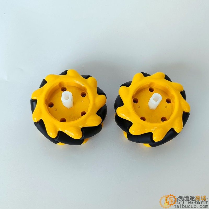 一对麦克纳姆轮全向轮带联轴器 60 mm TT马达 轮胎 2寸左+右 W33