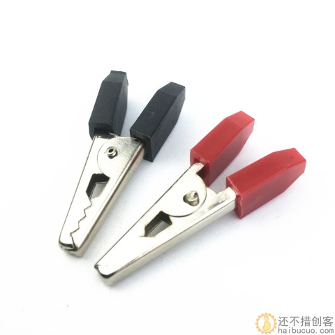 大号鳄鱼夹 电瓶夹 测试接线夹子 连接器 尾部4mm孔可插接香蕉头SN290