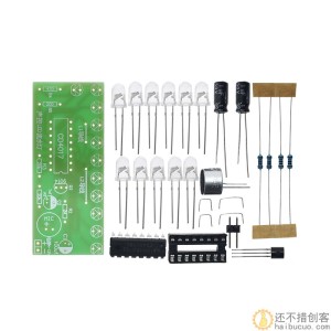 声控LED流水灯套件 CD4017彩灯控制趣味电子制作教学实训散件 DIYSND181