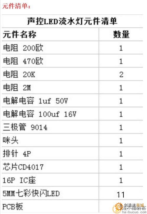 声控LED流水灯套件 CD4017彩灯控制趣味电子制作教学实训散件 DIYSND181