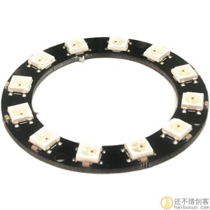 WS2812 5050 RGB LED 全彩驱动彩灯12位 圆形开发板 SNA246