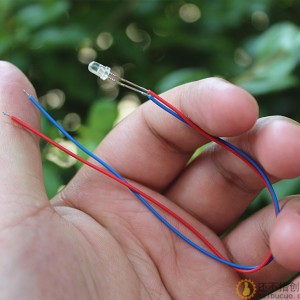 3mm白发蓝发光二极管LED 带线长15cm SND183