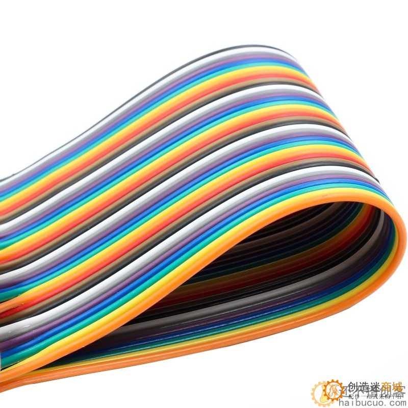 纯铜 彩色杜邦线2.54 母对母  40P彩排线 1米 X119