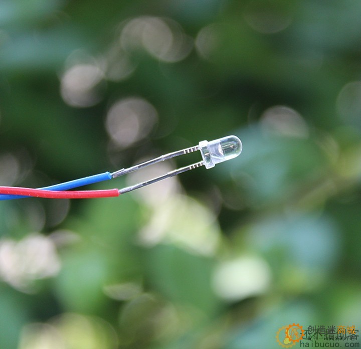3mm白发蓝发光二极管LED 带线长15cm SND183