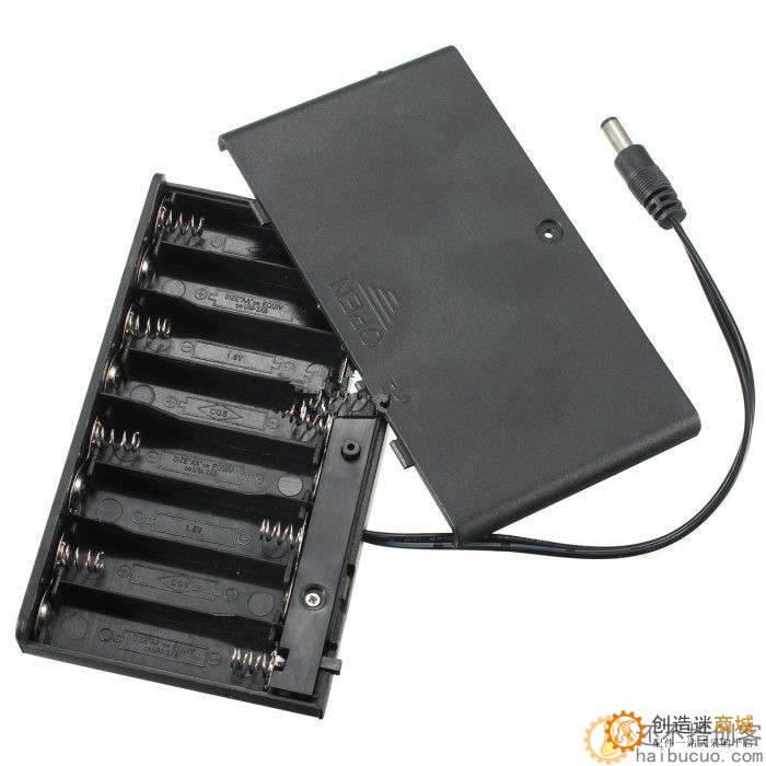 for arduino供电 5号8节带盖带开关DC头 电池盒 AA*8 12V SN230