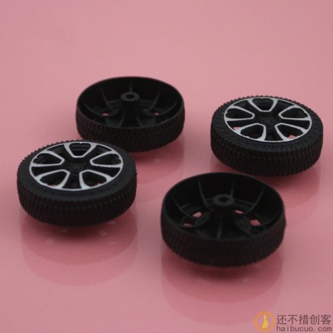 30mm直径塑料车轮 普通车轮 自动化烫印技术 DIY模型车轮 2mm孔径W34