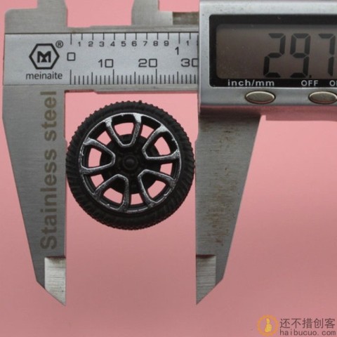 30mm直径塑料车轮 普通车轮 自动化烫印技术 DIY模型车轮 2mm孔径W34