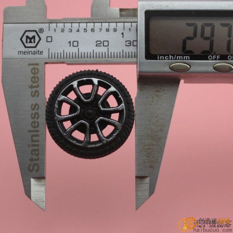 30mm直径塑料车轮 普通车轮 自动化烫印技术 DIY模型车轮 2mm孔径W34