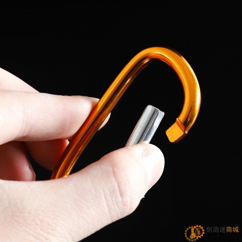 5号登山扣铝合金D型挂扣户外攀岩安全保险扣弹簧钩箱包背包挂钩