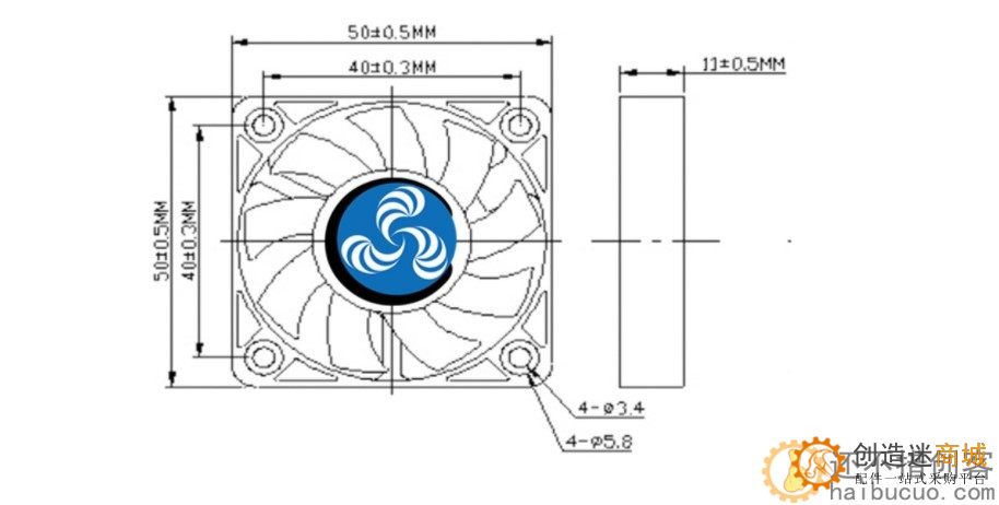 DC5010 5012散热风扇12V3D打印机充电器USB手机 散热 SN1061