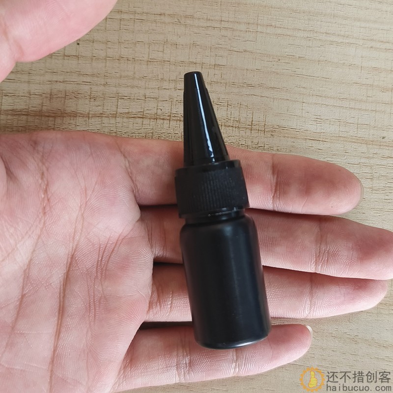 10ml黑色塑料瓶   避光塑料瓶尖嘴盖挤压塑料瓶SN1062 美甲uv胶瓶无影胶瓶HDPE