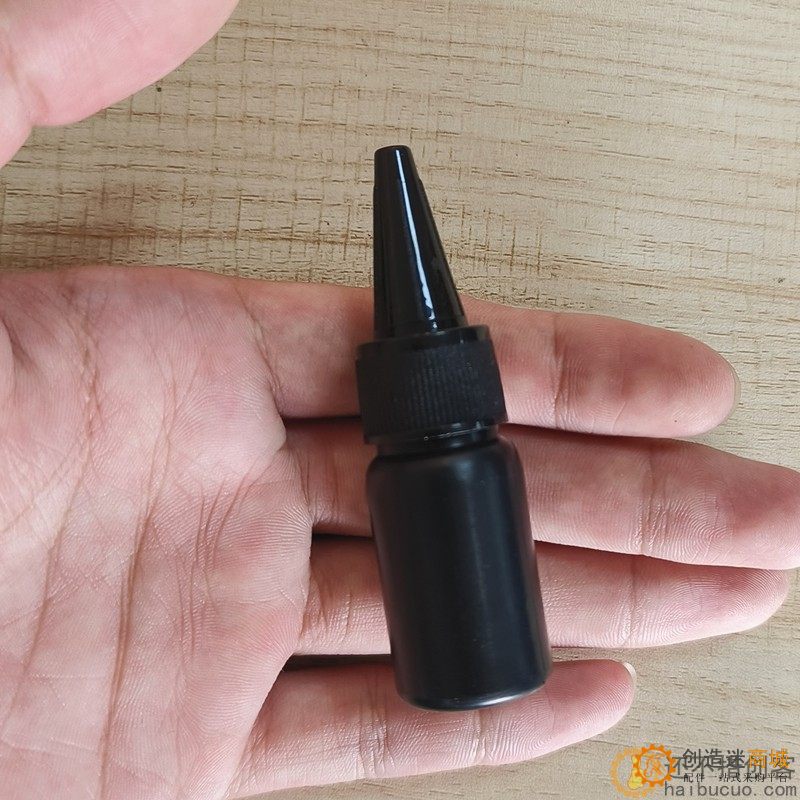 10ml黑色塑料瓶   避光塑料瓶尖嘴盖挤压塑料瓶SN1062 美甲uv胶瓶无影胶瓶HDPE