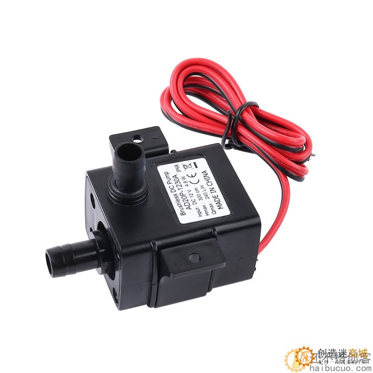 DC12V 直流无刷水泵电机 3M 240L/H 超静音太阳能潜水泳池防水