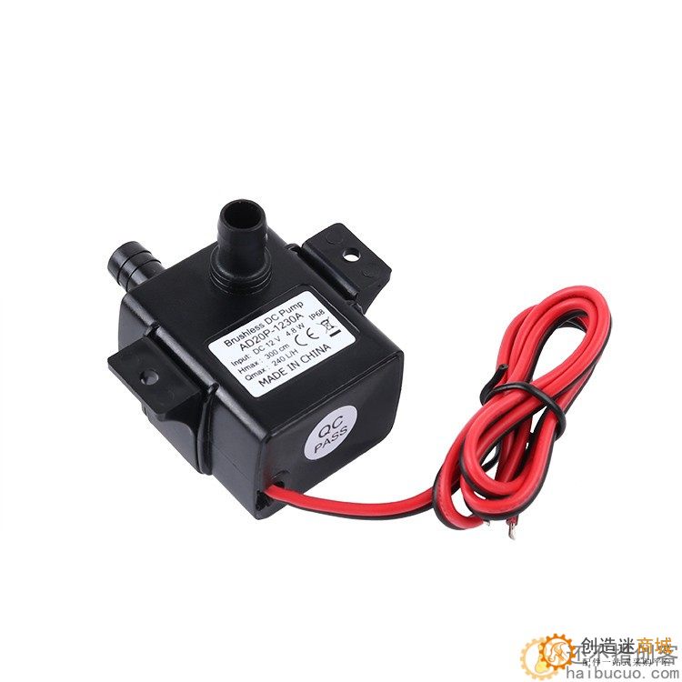DC12V 直流无刷水泵电机 3M 240L/H 超静音太阳能潜水泳池防水