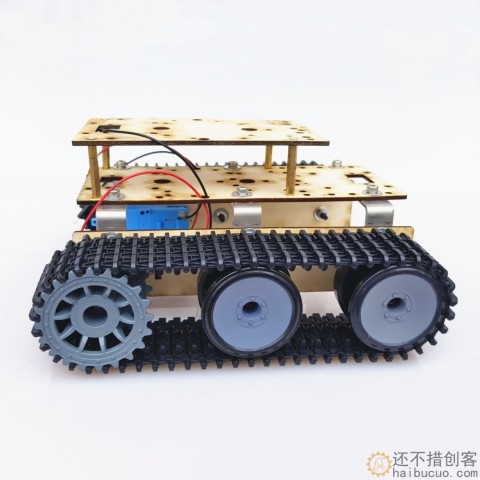 经济机器人双层坦克底盘积木木板全金属TT马达6v履带智能小车底盘