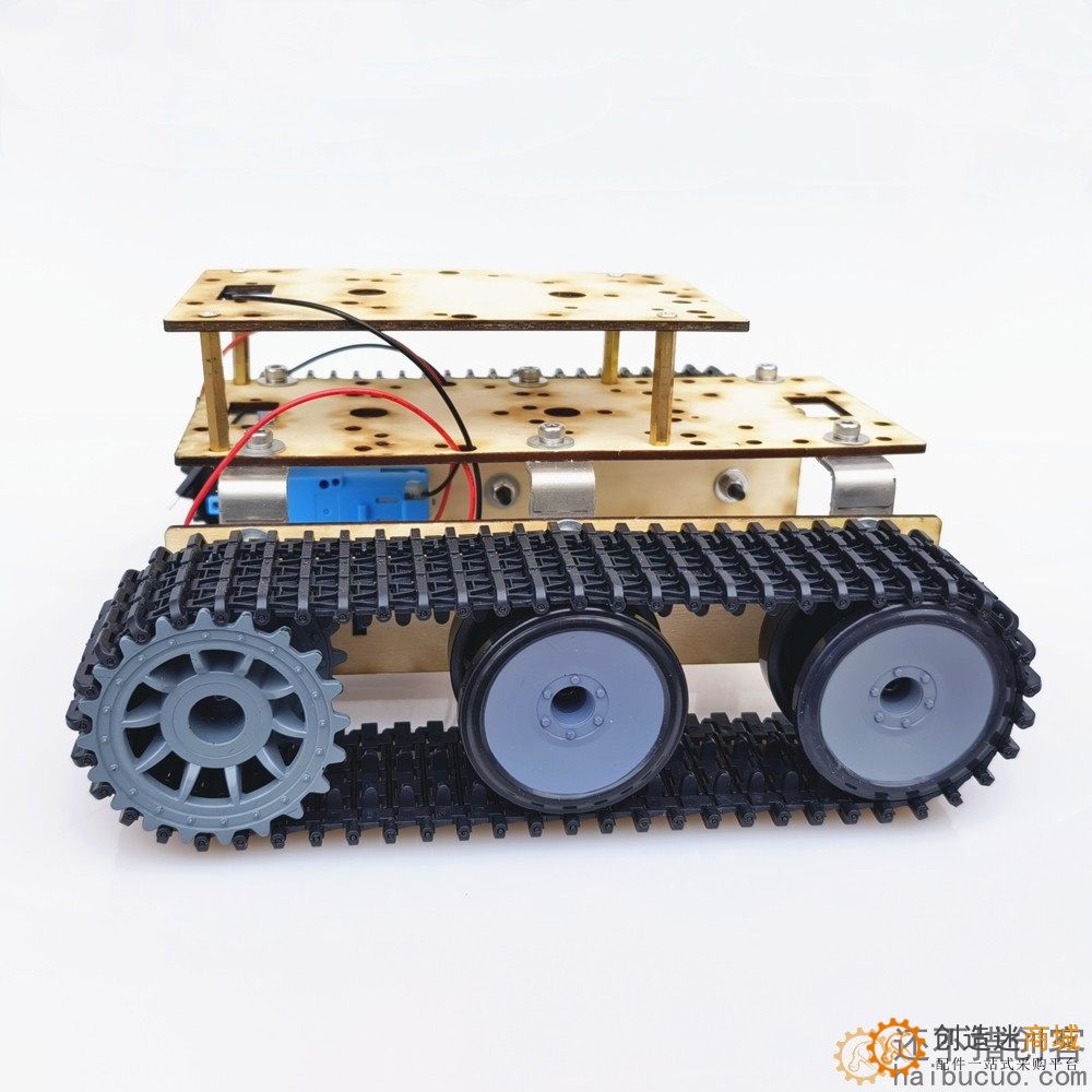 经济机器人双层坦克底盘积木木板全金属TT马达6v履带智能小车底盘