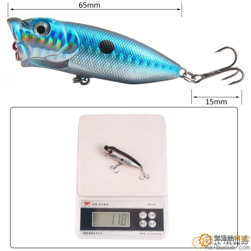 路亚饵 6.5cm/12g塑料波爬饵浮水仿真假鱼饵拟饵硬饵渔具产品L3