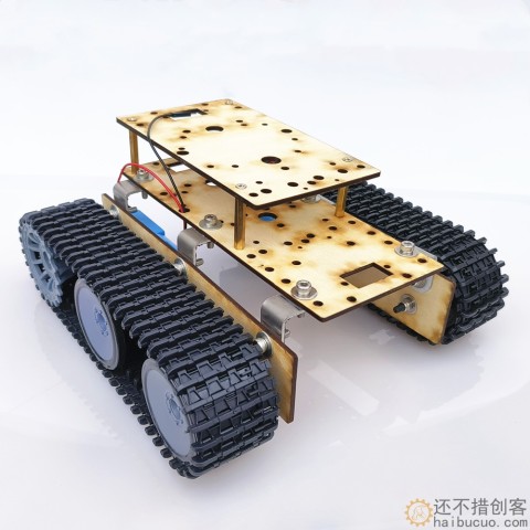经济机器人双层坦克底盘积木木板全金属TT马达6v履带智能小车底盘