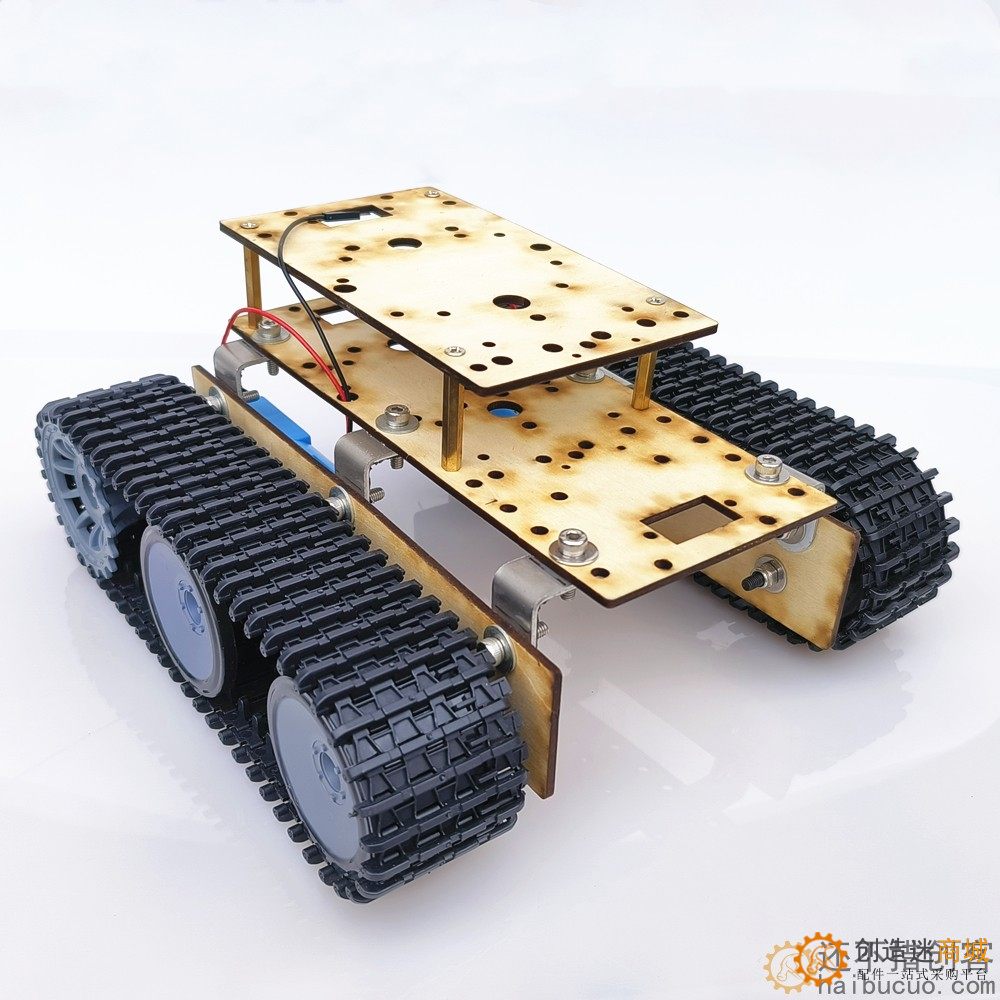 经济机器人双层坦克底盘积木木板全金属TT马达6v履带智能小车底盘
