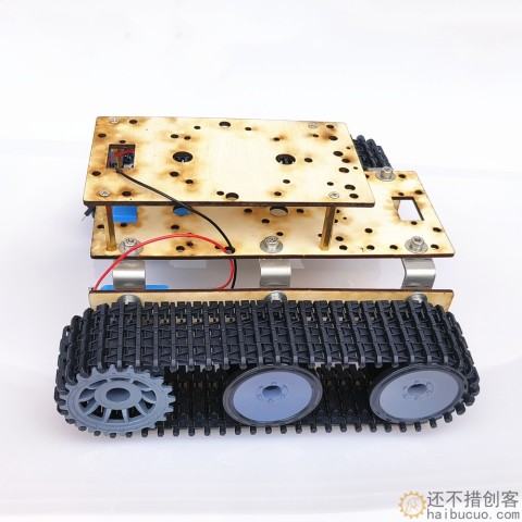 经济机器人双层坦克底盘积木木板全金属TT马达6v履带智能小车底盘