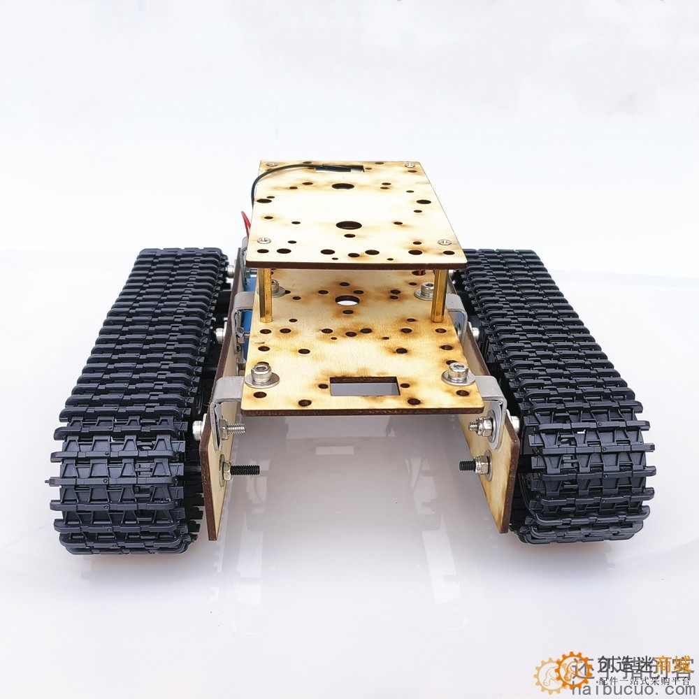 经济机器人双层坦克底盘积木木板全金属TT马达6v履带智能小车底盘