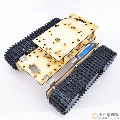 经济机器人双层坦克底盘积木木板全金属TT马达6v履带智能小车底盘