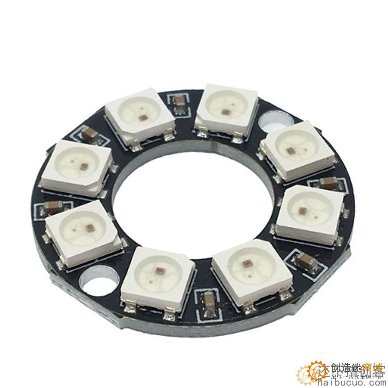 圆形 8位 WS2812 5050 RGB灯 LED 智能全彩 环开发板SNA310