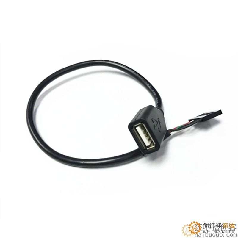 usb扩展线主板间距2.54mm 5pin针杜邦转usb母单母头2.0usb机箱线