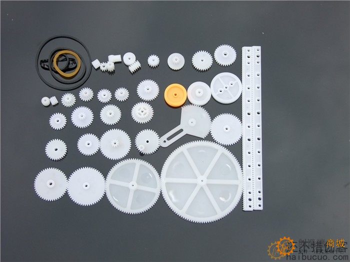 34种齿轮包 玩具模型齿轮 齿条 减速 蜗杆 皮带轮 塑料齿轮