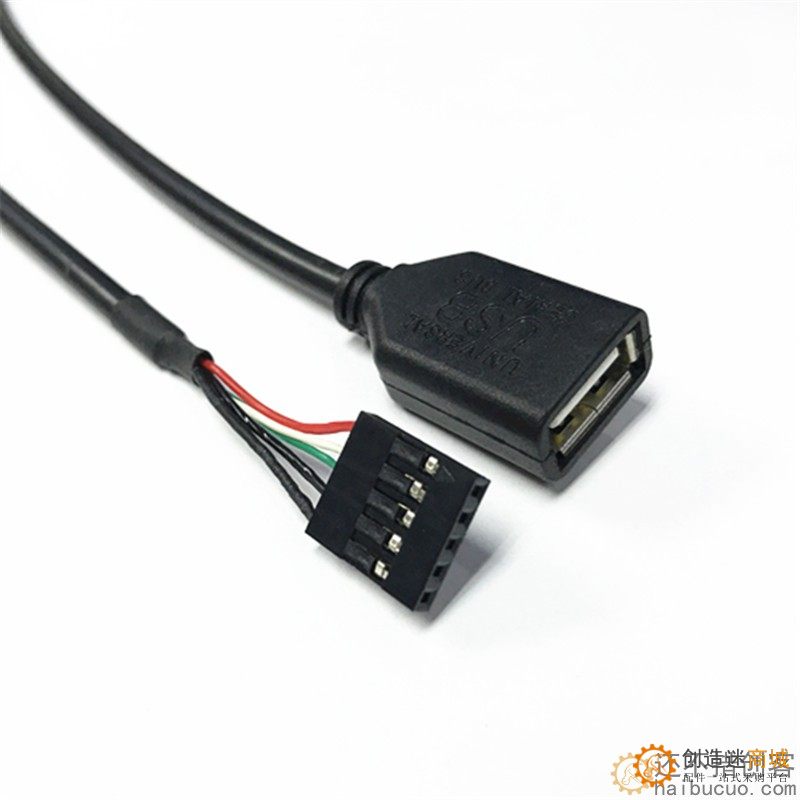 usb扩展线主板间距2.54mm 5pin针杜邦转usb母单母头2.0usb机箱线