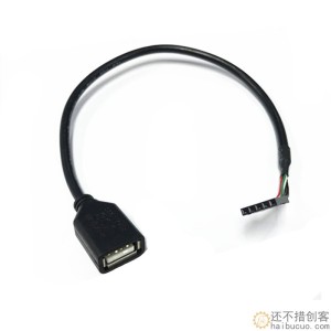 usb扩展线主板间距2.54mm 5pin针杜邦转usb母单母头2.0usb机箱线